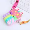 Boutelles de sac de messager Unicorn Sacs à fermeture éclair en silicone Bubble Push Toys for Kids and Adults Simple Cross Body Sacs9996381