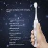 Escova de dentes ipx7 carregador USB impermeabilizado, escova de dentes elétrica para adultos para adultos 6 Modo Smart Timer Whitening Brechações de dente 0511