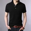 Moda s polo gömlek erkek% 100 pamuk yaz ince fit kısa kollu düz renkli erkekler polos sıradan erkek giyim 220613