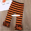 Halloween fille ensembles de vêtements citrouille fleur imprimé haut à manches à volants + pantalon rayé Waveside 2pcs / set bébé vêtements de créateurs