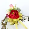 Decoratieve bloemen kransen 100% handgemaakte creativiteit op maat gemaakte thee roze zijden bruiloft broche boutonniere bruidegom bruidsman bouque corsage fl