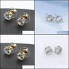 Boucles d'oreilles rondes en zircone, marque en gros, violet, blanc, diamant Cz, livraison directe, bijoux Sexyhanz Dhqmk, 2021