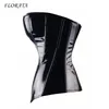 Florata Sexy Women PVC Overbust Corset Steampunk Lingerie Top Goth Leather Midje Trainer 220617