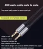 3,5-mm-AUX-Audiokabel, Stecker auf Stecker, Stereo-Autoverlängerung, Audiokabel aus Aluminiumlegierung, für MP3-Autolautsprecher, langlebiger Drahtdurchmesser, schwarz verzinntes Kupfer