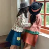 Spring autumn cute children floral soft comfortable knitting skirts for Girls warm casual skirt 2-7Y 220423