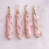 Pendant Necklaces 6 Pieces Natural Energy Healing Gemstone Hexagonal Crystal Pointed Rose Quartz Wire Wrapped For Women Girls201w