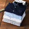 Camisas casuales para hombres Diseñador de manga larga de algodón más terciopelo Camisa gruesa para hombres Marca azul para Trend Chemise Camisas De HombreMen's