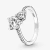 Neuer Ring aus 100 % 925er-Sterlingsilber, passend für Pandora, Muttertag, Liebesherz, CZ-Stein, Mutter-Buchstaben-Ringe für europäische Frauen, Hochzeit, Or211Q
