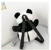 개인화 된 흑인과 백인 팬더 플러시 배낭 Kawaii 팬더 백팩 아이와 성인 귀여운 팬더 박제 봉제 인형 소프트 220402