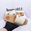 Luxury Brand Sandals Designer Slippers Slides Floral Brocade Genuine Leather Flip Flops Women Shoes