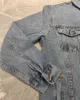 Jackets coats correct version 20ss back hot drill printing washed Denim Long sleeve coat