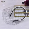 Perlas elegantes Jaula de pájaros blanca Velos de novia cortos Cubierta Cara Diadema Tocados Accesorios para el cabello de boda Para mujeres Joyería de cabeza Velos de novia Tocado CL0600