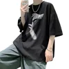 T-shirt a maniche lunghe autunno moda allentata stampa Ulzzang Top Hip Hop T-shirt oversize uomo abbigliamento abiti stile coreano 220513