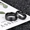 Wedding Rings Eamti 6/8mm Zwarte mannen Borstel Male Pure Titanium Ring Cool Kaar Band Unisex Dark Anillo Hombre Allergie Gratis Rita22