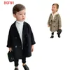 Winter Grid Jacken Jungen Mädchen Woolen Zweireiher Baby Junge Trenchcoat Revers Herbst Kinder Oberbekleidung Mäntel Frühling Wolle Mantel 220812