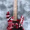 Elektrische gitaar Edward Eddie Van Halen Zwart Wit Streep Rood Zware Relic Esdoorn Hals, Floyd Rose Tremolo 21 FRET