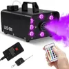 New Color Adjustable 8 Led Lights 500W RGB Smoke Machine Halloween Fogger Machine Private Room Dj Culb Stage Lighting KTV FastShipping