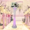 Slank Wais Party Decoration Road Blomma Vase 90 cm Tall Crystal Candelabra Pillars For Wedding Table Centerpiece