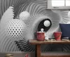 Papéis de parede murais de papel de parede de foto 3D estereoscópicos para paredes Bedroom Living Falling Feather Geométrica Alívio Simples adesivos de parede Decoração