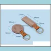 Keychains Fashion Accessories Blomma läder och trä Keychain Rectange Round Wood Key Ring för personlig gravering snidande LA1311315