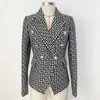 T078 Womens Suits & Blazers Tide Brand High-Quality Retro Fashion designer Presbyopic Maze Series Suit Jacket Lion Double-Breasted Slim Plus Size Women's Clothing