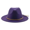 Berets Hats For Women Bucket Hat Fedoras Felted Men Solid Rope Band Chain Casual Style Sombreros De MujerBerets