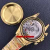 N Factory V4 Watches 116508 40mm 904L Cal.4130 Automatisk kronograf Mens Watch Black Dial 18k Gold Armband Gents armbandsur