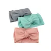 Fascia per capelli Waffle Bowknot Fascia per capelli Ragazze Solid Plain Candy Hairband Accessori per capelli per bambini Nylon Head Flower Boutique Elastic Turban Headwrap BB8055