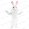 Påsk vit kanin maskot kostym tecknad tema karaktär karneval festival fancy klänning jul vuxna storlek festdräkt kostym