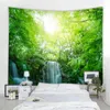 Tapestry Cortina da sala de estar quarto decoração de fundo bonito cachoeira natureza paisagem decoração de fundo j220804