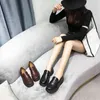 Retro British College Style Loafers Shoes Thick Bottom Janes Loafers Girls Casual Shoes Flat Mary Shoes Women Platform Leat Y220628