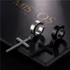 Clip-on & Screw Back 1 Pair Stainless Steel Large Cross Ear Clip Earrings For Women Men Punk Gothic Rock Non Piercing Fake Jewelry Gifts