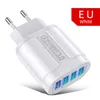 48W USB -laddare Fast Charge QC 3.0 Väggladdning för iPhone 12 11 Samsung Xiaomi Mobile 4 Ports EU US Plug -adapter Travel