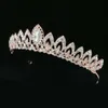 Nouvelle Europe et Amérique Coiffes Cristal Bijoux Diadème Couronne Alliage Strass Mariée Petite Couronne Bandeau De Mariage Coiffe