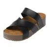 Sandaler Kvinnor Storlek 7 Silverplattform för kvinnor Casual Open Toe Roman Wedges Slide Girlsandals