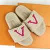 Pantoufles en laine pour femmes à la mode sandales plates alphabet jacquard de haute qualité chaudes et confortables en automne et en hiver chaussures décontractées taille 35-42