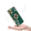Роскошный кольцевой держатель для мобильного телефона Чехлы для iPhone 13 12 Pro Max XS XR 7 8 Plus Gold Plating Metal Stand Cover Cover TPU Case