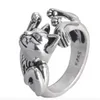 Anéis de banda fofa fortuna gato forma mulheres abrindo anéis prateado color dança de dança dedo dedo girl delicado girl gc1195