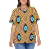 Koszulka damska Plus w rozmiarze Retro Hippie T koszule Bohemian Flower Power Street Fashion krótkie rękawie Tees 5xl 6xl Beach Topswomen's