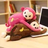 Red Ass Monkey Toys Hand Tissue Box Halter Sexy Long Arms Gibbon Pink Brown Monkeys Car Home Decor Plushie Kinder Geschenk Cm J220704