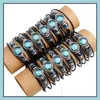 Bedelarmbanden sieraden mannen lederen handgemaakte wrap polsbandjes armbanden voor mode joodse groothandel 0776wh drop levering 2021 mlia1