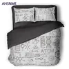 AHSNME GEEK Formule chimique Ensemble de housse de couette Blanc Noir Ensemble de literie L'oxygène de carbone équivaut au dioxyde de carbone Housse de couette pour lit king size personnalisée 220616