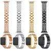 Dubbelkedja Armband Metallrem för Apple Watch Series 7 6 5 4 3 SE Alloy Women WatchBand Iwatch 45mm 41mm 44mm 42mm 40mm 38mm armband Smart tillbehör