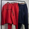 Дизайнерский стиль Classic Mens Tracksuits Чистый хлопок Tech Flece Sportswear Мужской открытый альпинический костюм на молнии Модный