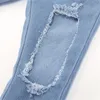 Conjuntos de roupas meninas meninas crianças rasgadas jeans de pesca criança do ombro do ombro calça jeans da cabeça 3pcs
