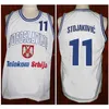 Nikivip Predrag Peja Stojakovic # 11 Team Jugoslavija Jugoslavia Serbia Maglie da basket retrò bianche Mens cucite personalizzate Qualsiasi numero Nome