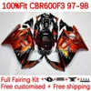 OEM Body +Tank For HONDA CBR600FS CBR600 CBR 600 F3 FS CC 95-98 142No.136 600FS 600CC 600F3 CBR600F3 95 96 97 98 CBR600-F3 1995 1996 1997 1998 Injection Fairing light Orange