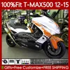 Cuerpo de inyección para YAMAHA MAX-500 TMAX MAX 500 2012-2015 Carrocería 113No.116 TMAX-500 T-MAX500 TMAX500 Naranja caliente 12 13 14 15 T MAX500 2012 2013 2014 2015 Carenados OEM