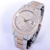 Full Diamond Mens Watch Automatyczne zegarki mechaniczne 41 mm ze stalowymi damskimi damskimi damskimi bransoletami Bransoletka Montre de Luxe