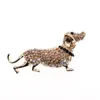 10 PCS/Lot Fashion Brooch Fancy Crystal Rhinestone Monatone Animal Dog Pins for Women Men Lady Gift